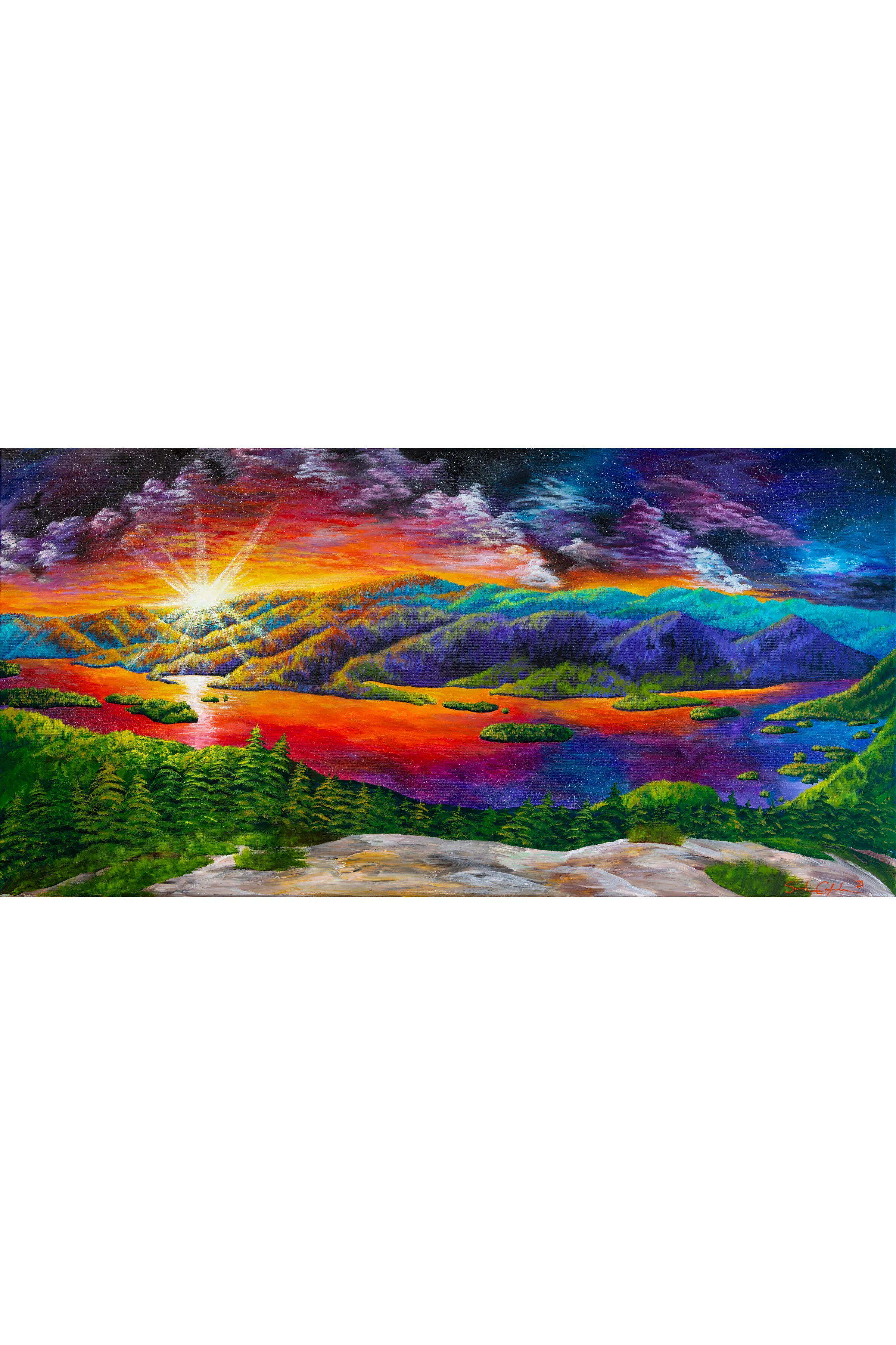 Galaxy View from Buck Mountain — Acrylic Earth - Art by Sarah Calzada